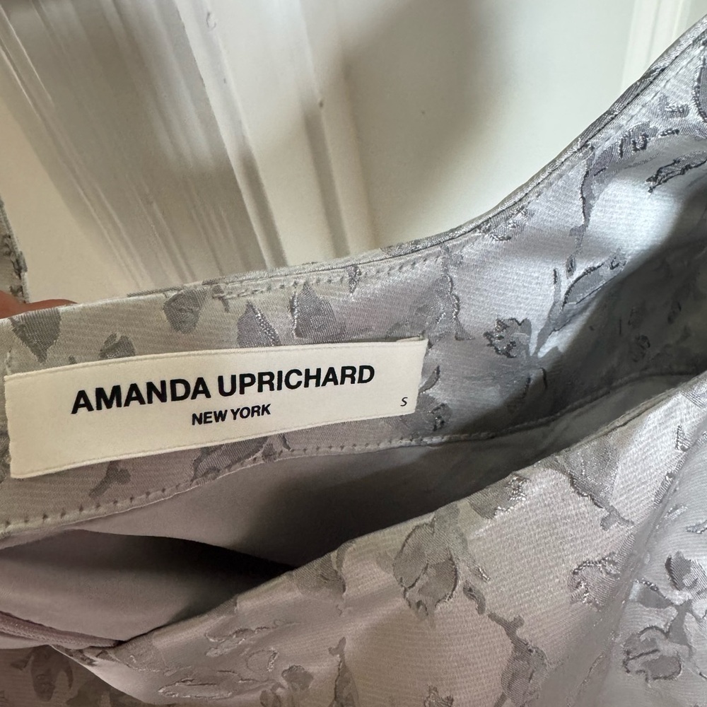 Amanda Uprichard Silver Sheath Mini Dress Square Neck - Picture 2 of 3